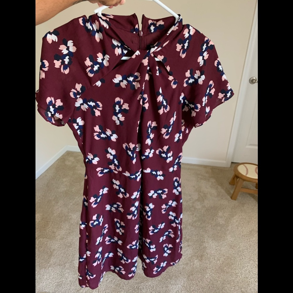Burgundy floral dress